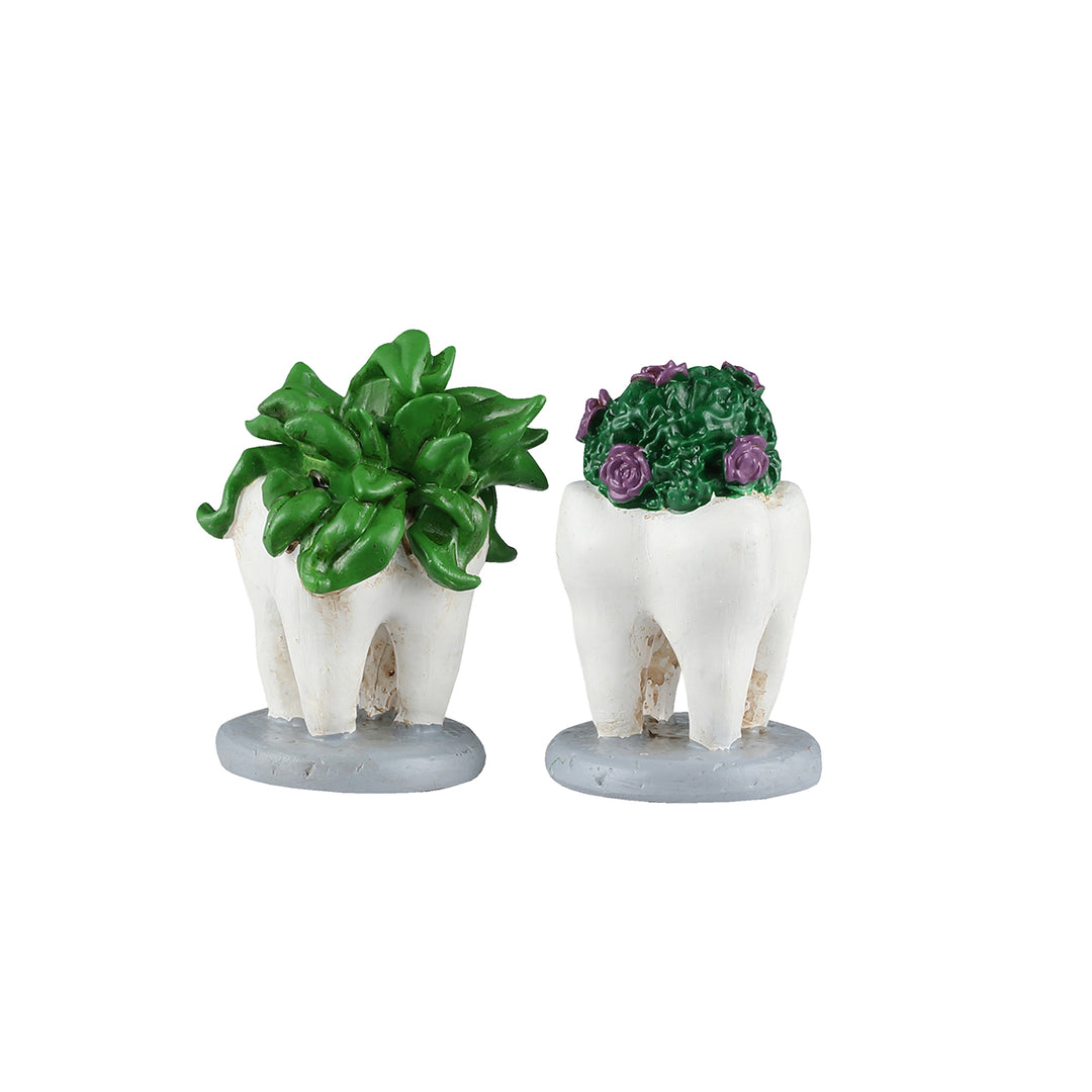 Lemax Spooky Town Halloween Village Accessory: Tooth Plants, Set of 2 sparkle-castle