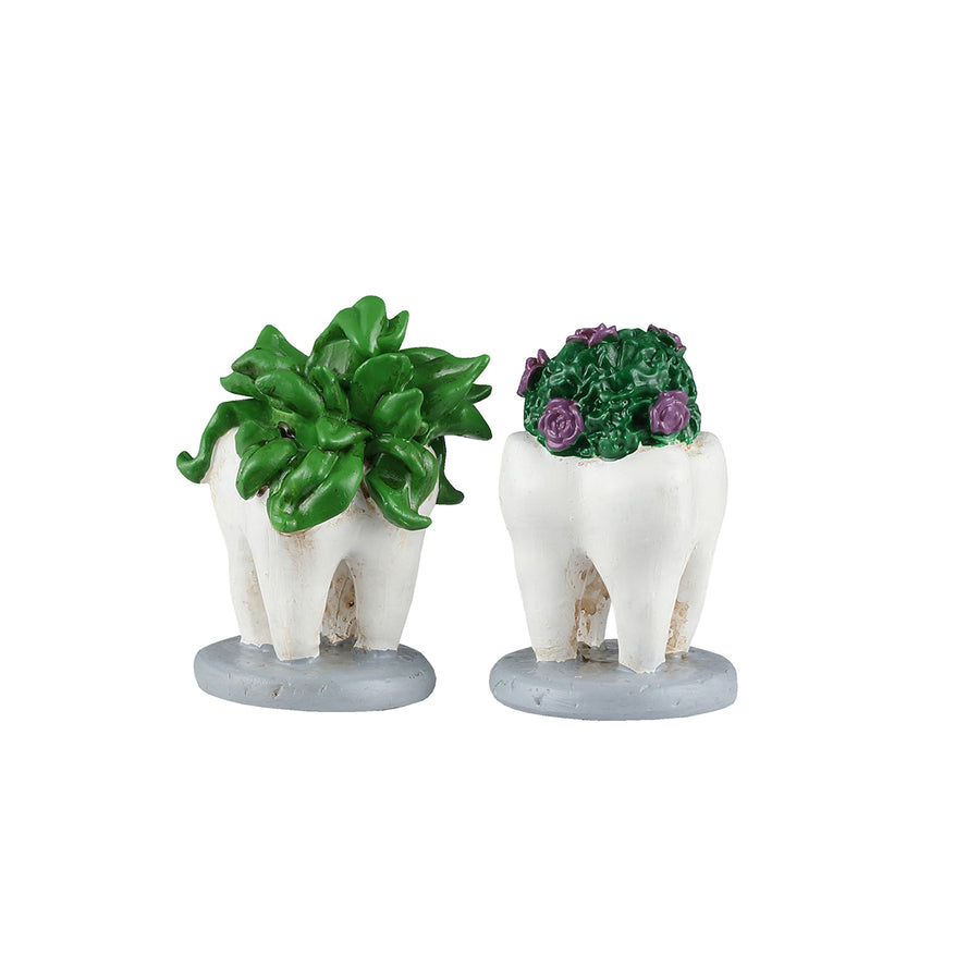 Lemax Spooky Town Halloween Village Accessory: Tooth Plants, Set of 2 sparkle-castle