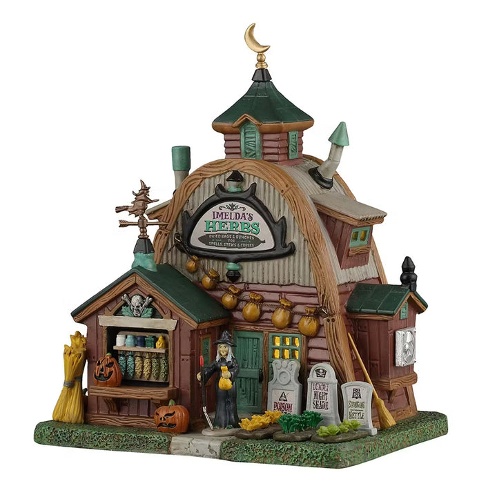 Lemax Spooky Town Halloween Village: Imelda's Herbs sparkle-castle