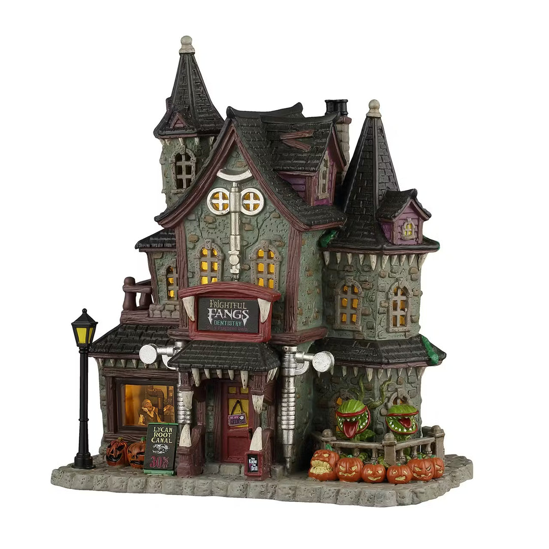 Lemax Spooky Town Halloween Village: Frightful Fangs Dentistry sparkle-castle