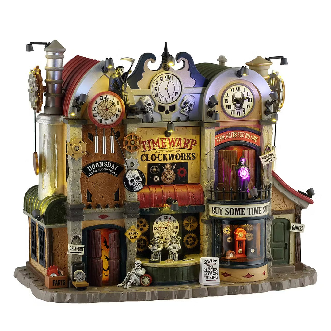 Lemax Spooky Town Halloween Village: Timewarp Clockworks sparkle-castle