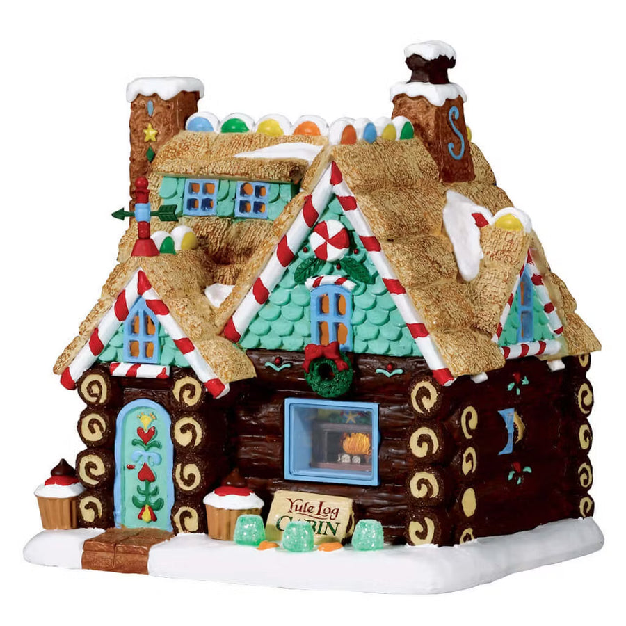 Lemax Sugar 'N Spice Village: Yule Log Cabin sparkle-castle
