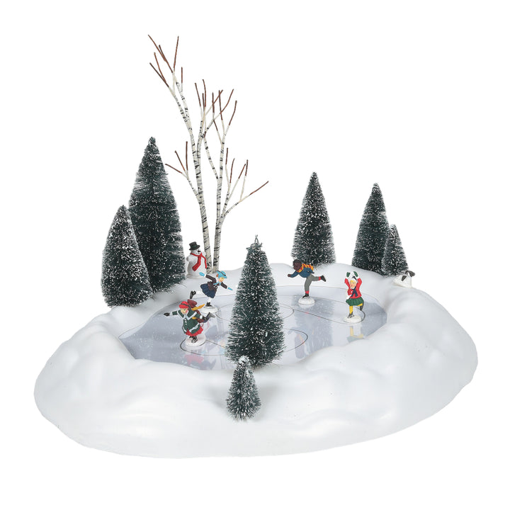 Department 56 Cross Product Village Accessory: Animated Skating Pond sparkle-castle