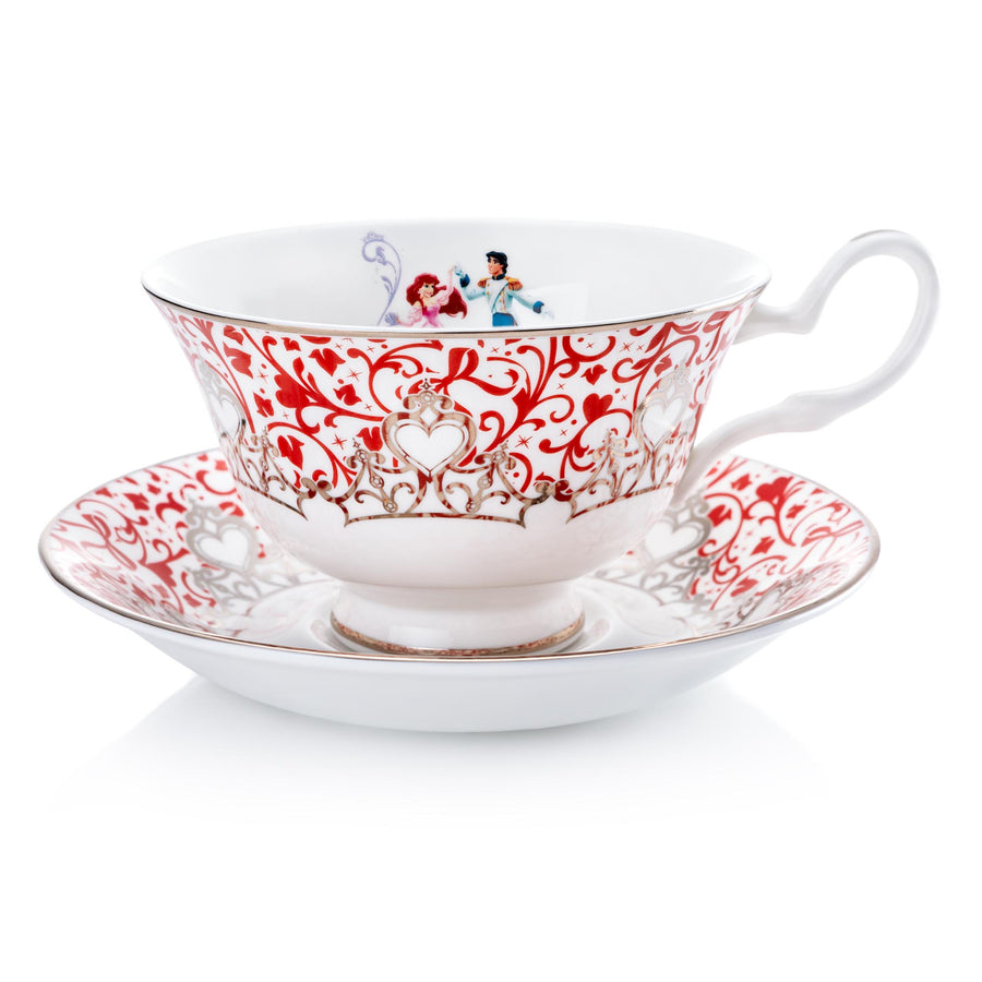 Disney English Ladies: Wedding Platinum Ariel Decorative Cup & Saucer sparkle-castle