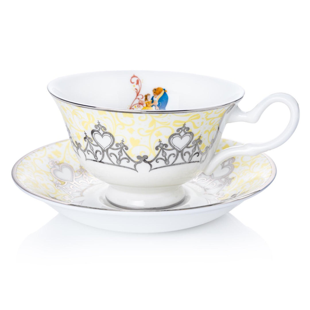Disney English Ladies: Wedding Platinum Belle Decorative Cup & Saucer sparkle-castle