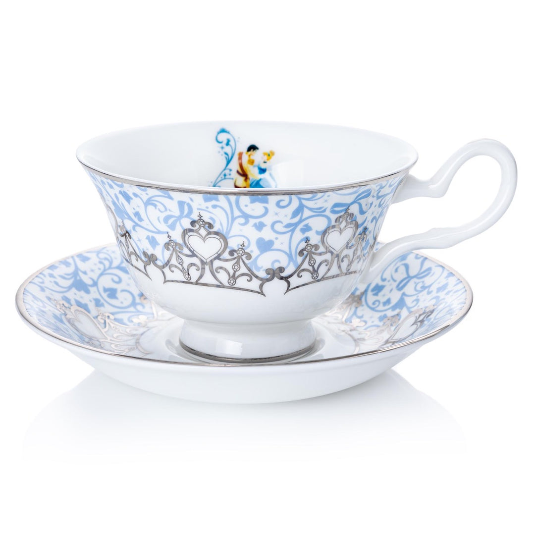 Disney English Ladies: Wedding Platinum Cinderella Decorative Cup & Saucer sparkle-castle