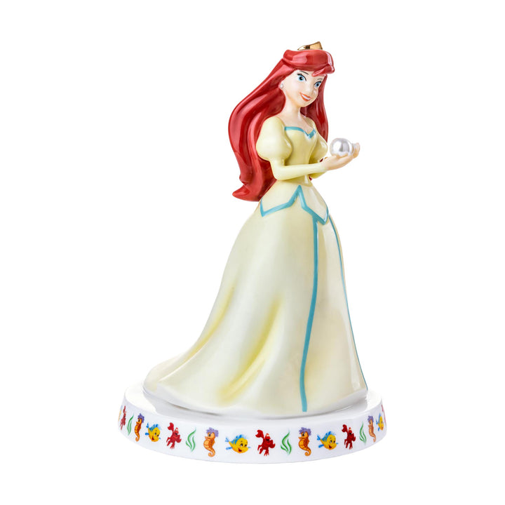 Disney English Ladies: Ariel Holding Pearl June Birthstone Figurine sparkle-castle