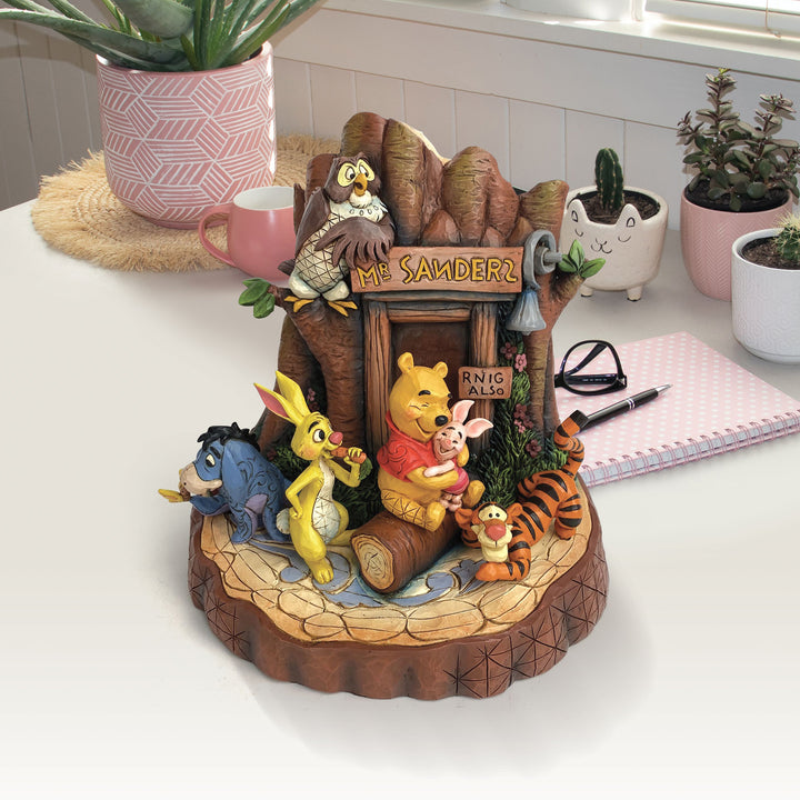 Jim Shore Disney Traditions: Winnie the Pooh Carved by Heart Figurine sparkle-castle