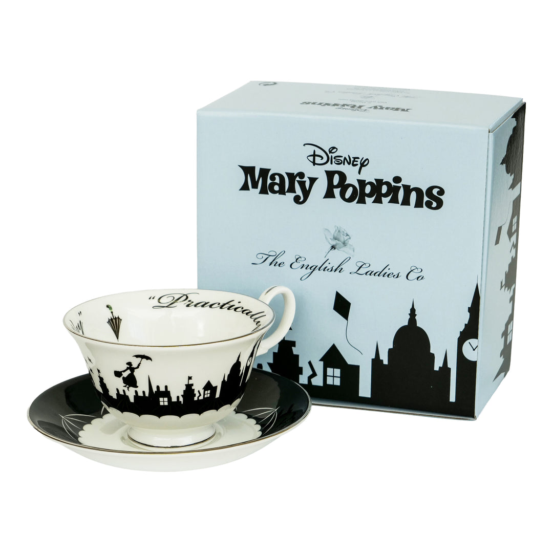 Disney English Ladies: Mary Poppins Practically Perfect Cup & Saucer sparkle-castle