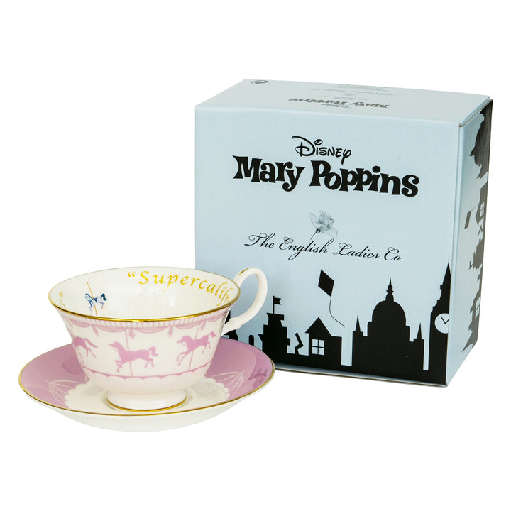 Disney English Ladies: Mary Poppins Supercalifragilisticexpialidocious Cup & Saucer sparkle-castle