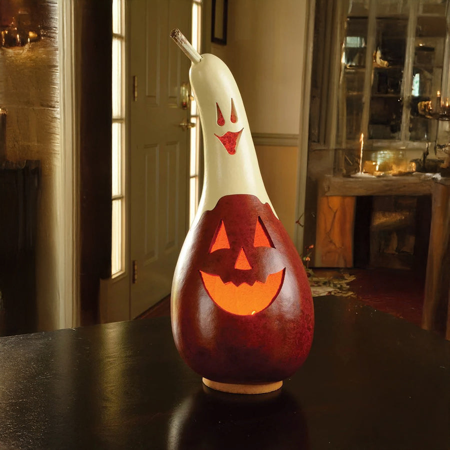 Meadowbrooke Gourds: Casper Jack Small Tall Lit Figurine sparkle-castle