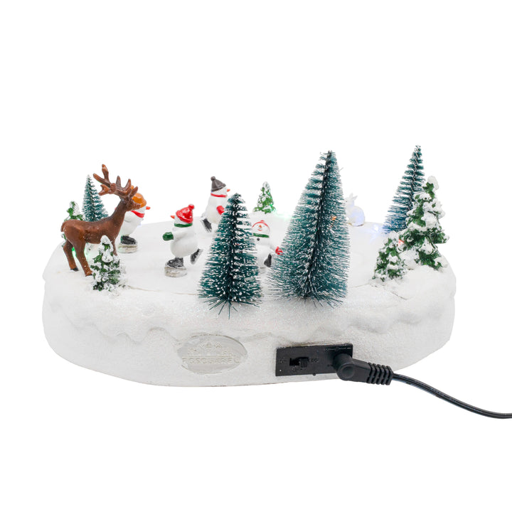 FG Square Christmas Village Accessory: Snowmen Ice Skating Rink sparkle-castle