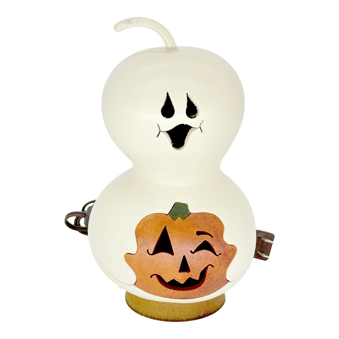 Meadowbrooke Gourds: Spooky Boo Small Lit Figurine sparkle-castle