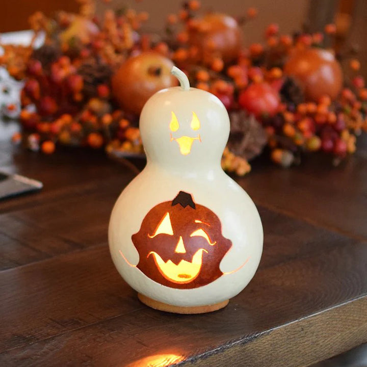 Meadowbrooke Gourds: Spooky Boo Small Lit Figurine sparkle-castle