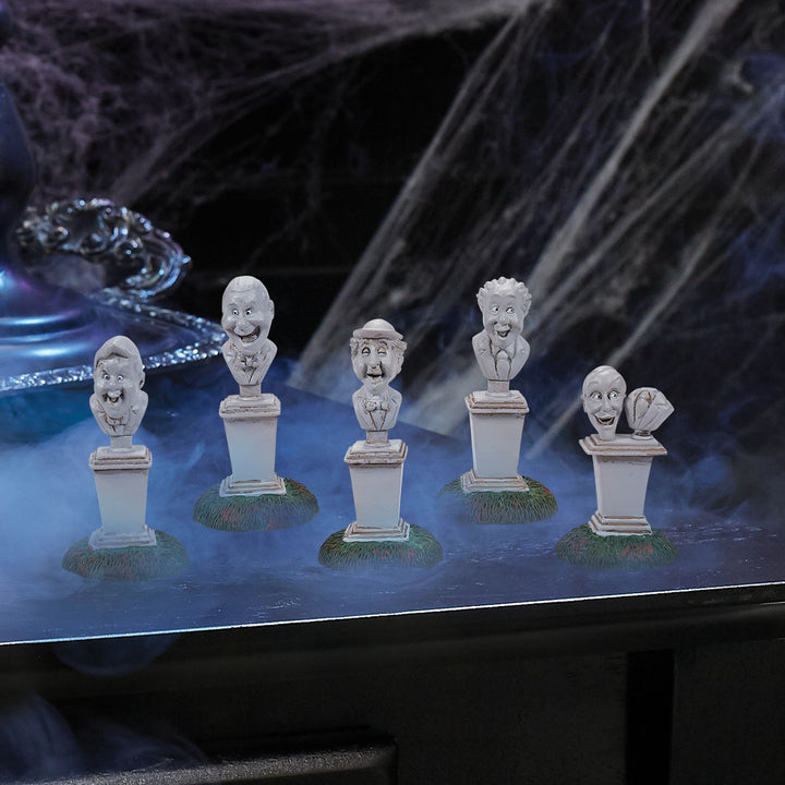 Department 56 Disney Snow Village Halloween Accessory: Haunted Mansion Singing Busts, Set of 5 sparkle-castle