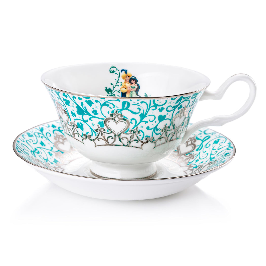 Disney English Ladies: Wedding Platinum Jasmine Decorative Cup & Saucer sparkle-castle