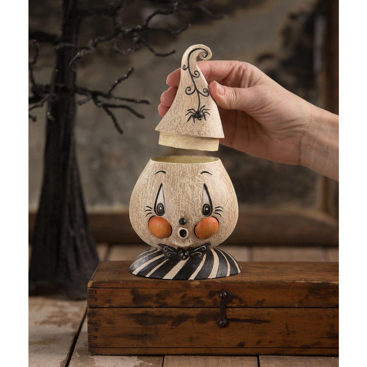 Johanna Parker by Bethany Lowe: Morty Boo Meringue Treat Container sparkle-castle