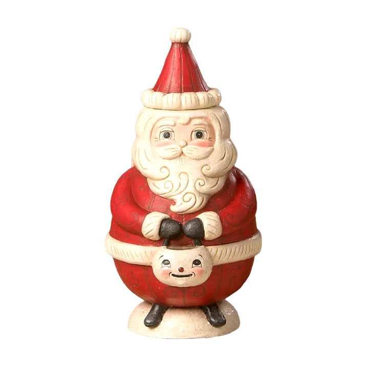 Johanna Parker by Bethany Lowe: St. Nick Jolly Jar sparkle-castle