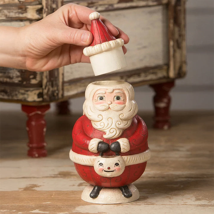 Johanna Parker by Bethany Lowe: St. Nick Jolly Jar sparkle-castle