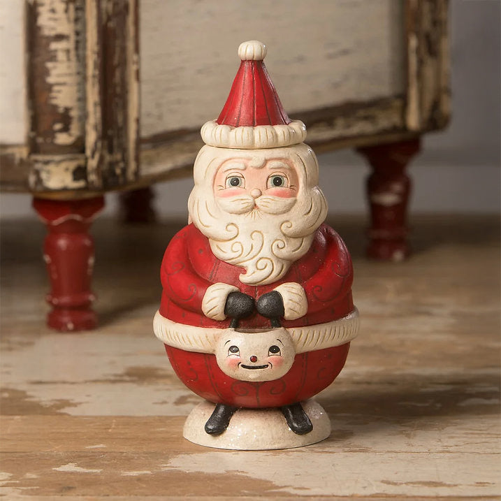 Johanna Parker by Bethany Lowe: St. Nick Jolly Jar sparkle-castle