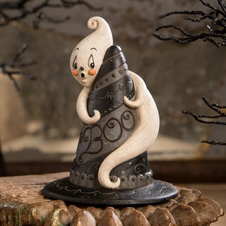 Johanna Parker by Bethany Lowe: Halloween Hugga-Boo Hat Spook Figurine sparkle-castle
