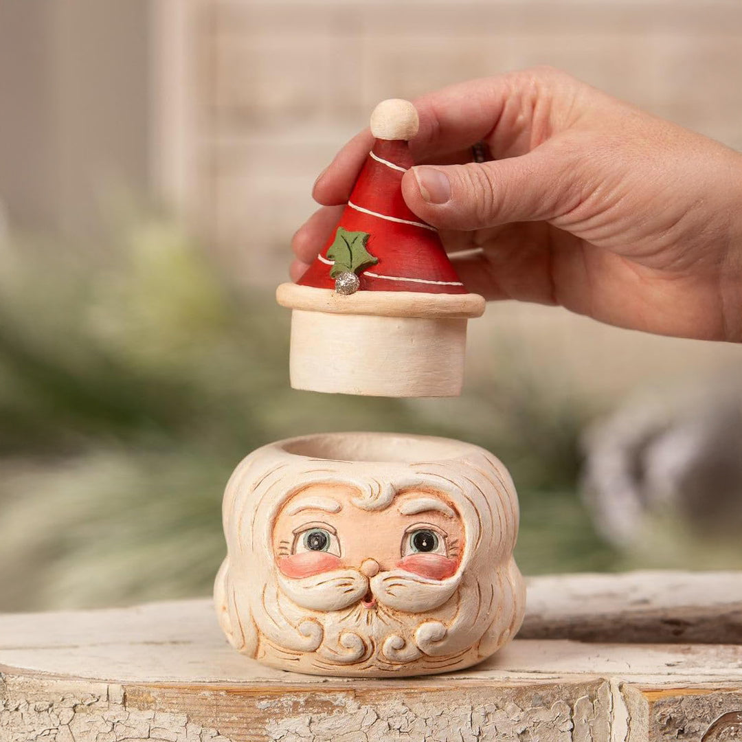 Johanna Parker by Bethany Lowe: St. Nick Hollow Head Container sparkle-castle