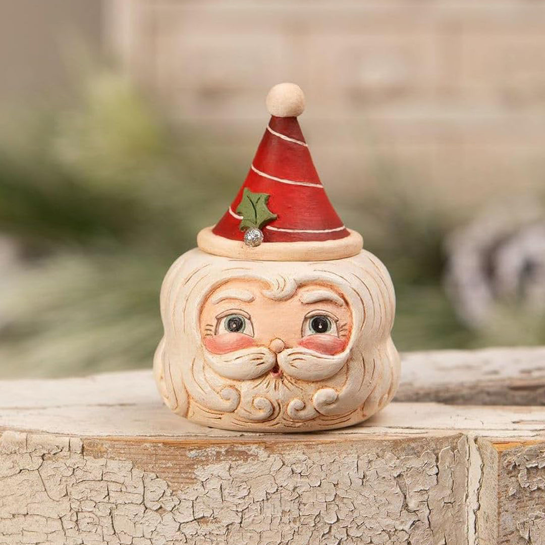 Johanna Parker by Bethany Lowe: St. Nick Hollow Head Container sparkle-castle