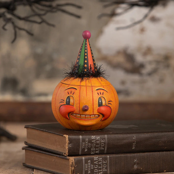 Johanna Parker by Bethany Lowe: Halloween Jackie Yell-O-Ween Jar sparkle-castle