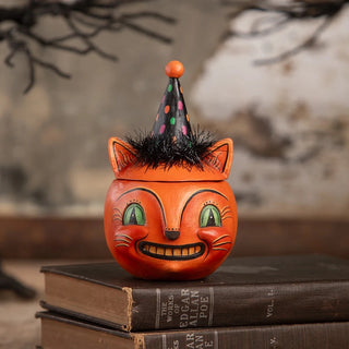 Johanna Parker by Bethany Lowe: Green Eyed Copper Cat Jar sparkle-castle