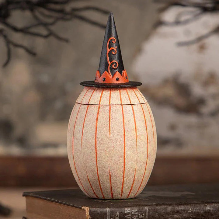 Johanna Parker by Bethany Lowe: Gourdy White-O-Ween Container sparkle-castle