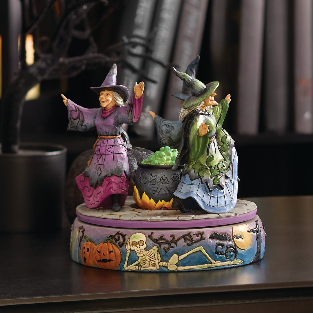 Jim Shore Heartwood Creek: Witches Rotating Around Cauldron Figurine sparkle-castle