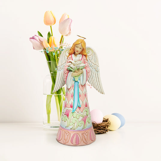 Jim Shore Heartwood Creek: Easter Angel with Lilies and Dove Figurine sparkle-castle