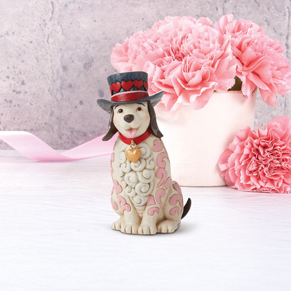 Jim Shore Heartwood Creek: Love Themed Dog with Top Hat Figurine sparkle-castle