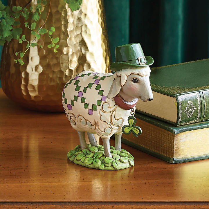 Jim Shore Heartwood Creek: Irish Sheep in Clover Patch Figurine sparkle-castle