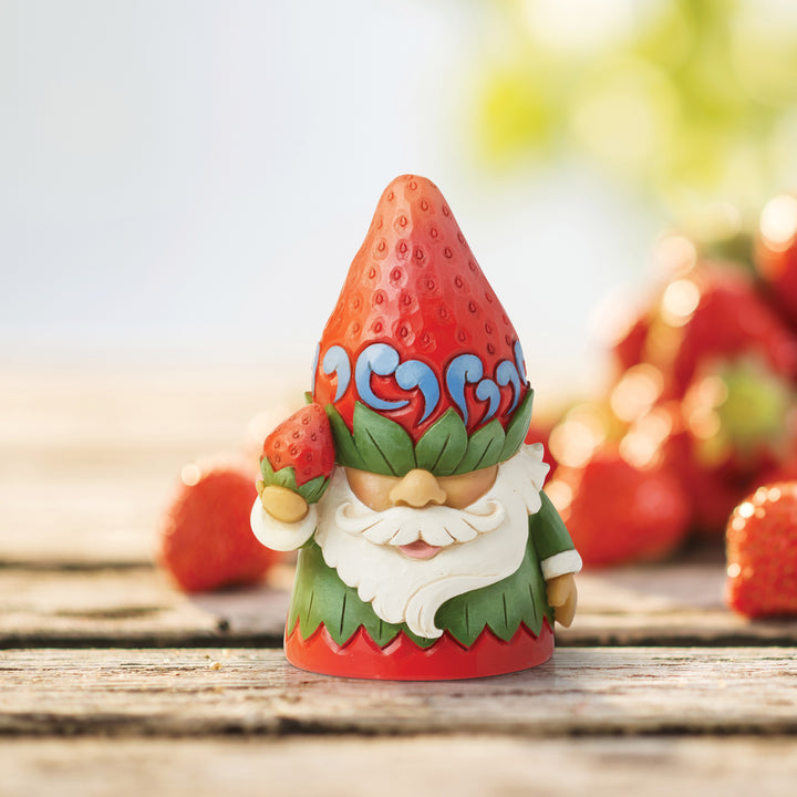 Jim Shore Heartwood Creek: Strawberry Hat Gnome Figurine sparkle-castle