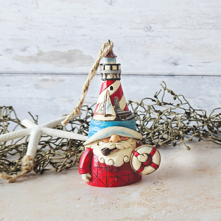 Jim Shore Heartwood Creek: Gnome with Lighthouse Hat Hanging Ornament sparkle-castle