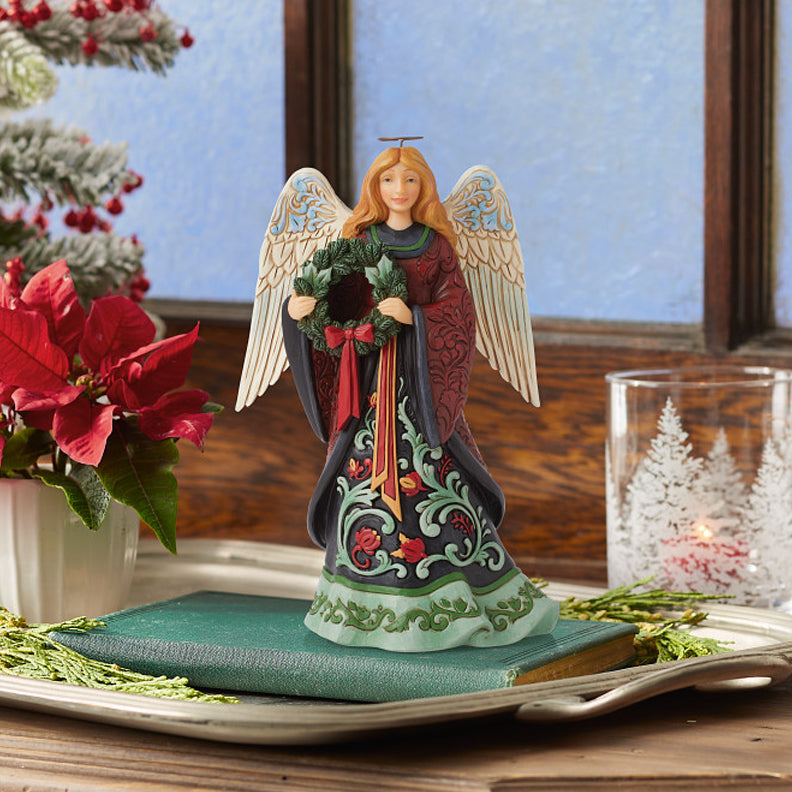 Jim Shore Heartwood Creek: Holiday Manor Christmas Angel Figurine sparkle-castle