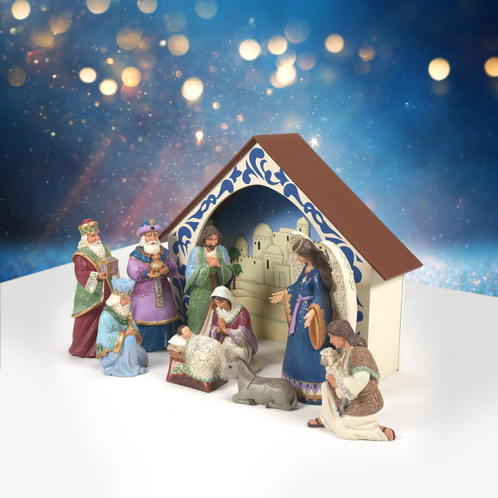 Jim Shore Heartwood Creek: Deluxe Nativity Figurines, Set of 10 sparkle-castle