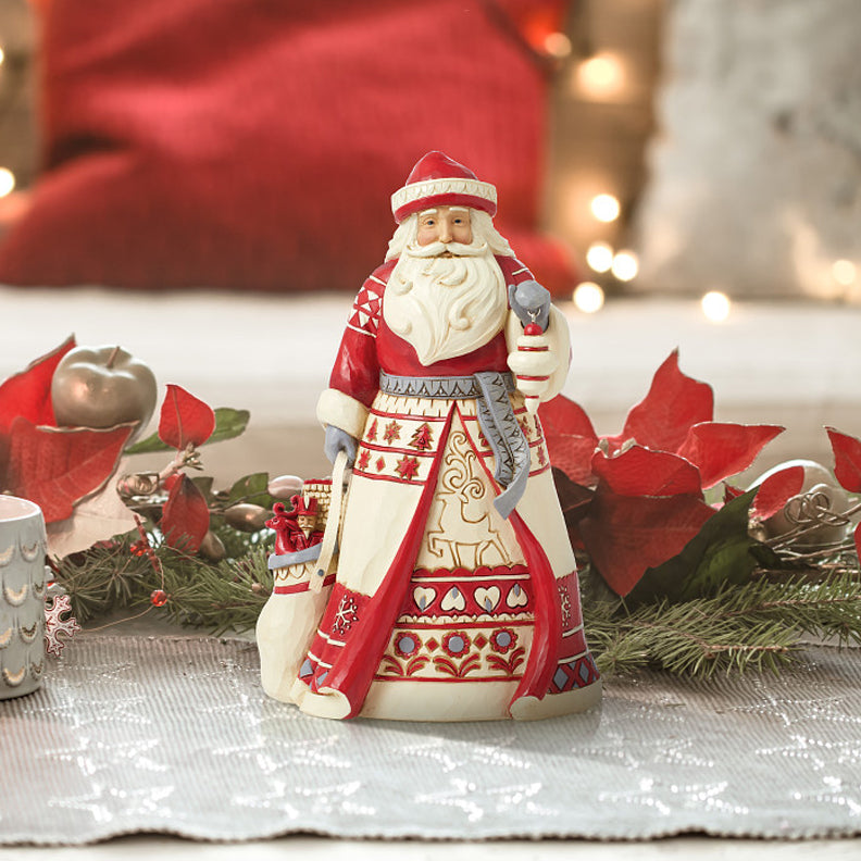 Jim Shore Heartwood Creek: Nordic Noel Santa With Toy Bag Figurine sparkle-castle