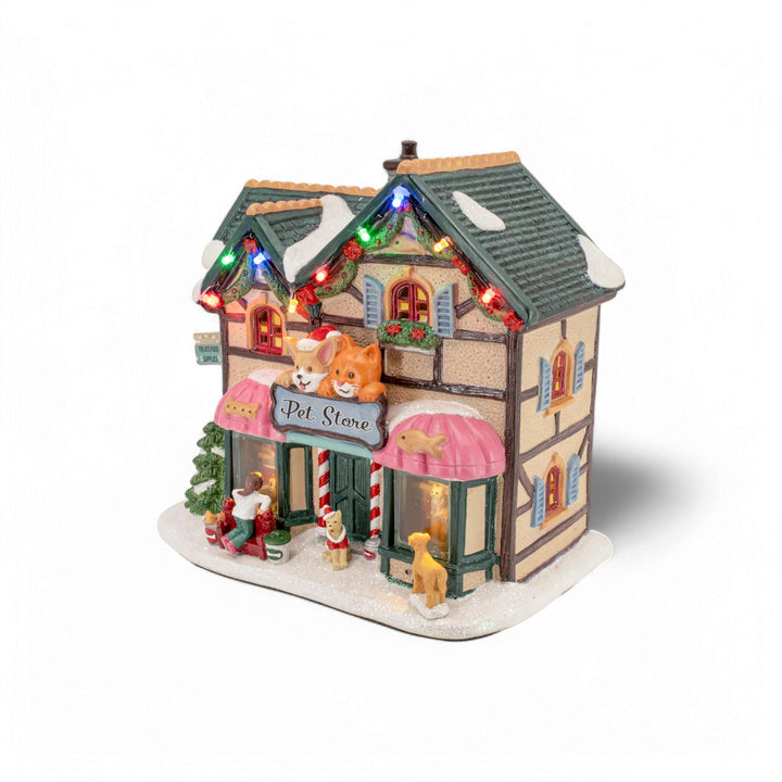 FG Square Christmas Village: Holiday Pet Store sparkle-castle