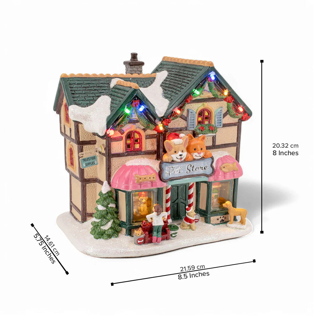 FG Square Christmas Village: Holiday Pet Store sparkle-castle