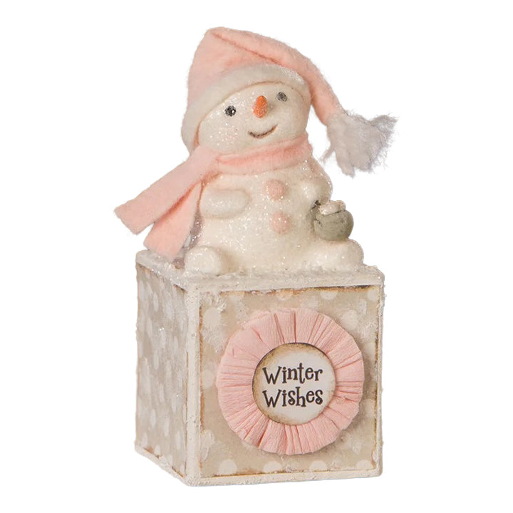 Michelle Allen by Bethany Lowe: Christmas Winter Wishes Snowgirl Figurine sparkle-castle