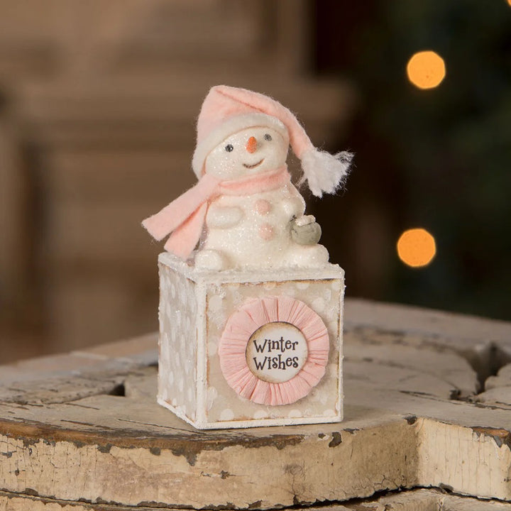 Michelle Allen by Bethany Lowe: Christmas Winter Wishes Snowgirl Figurine sparkle-castle