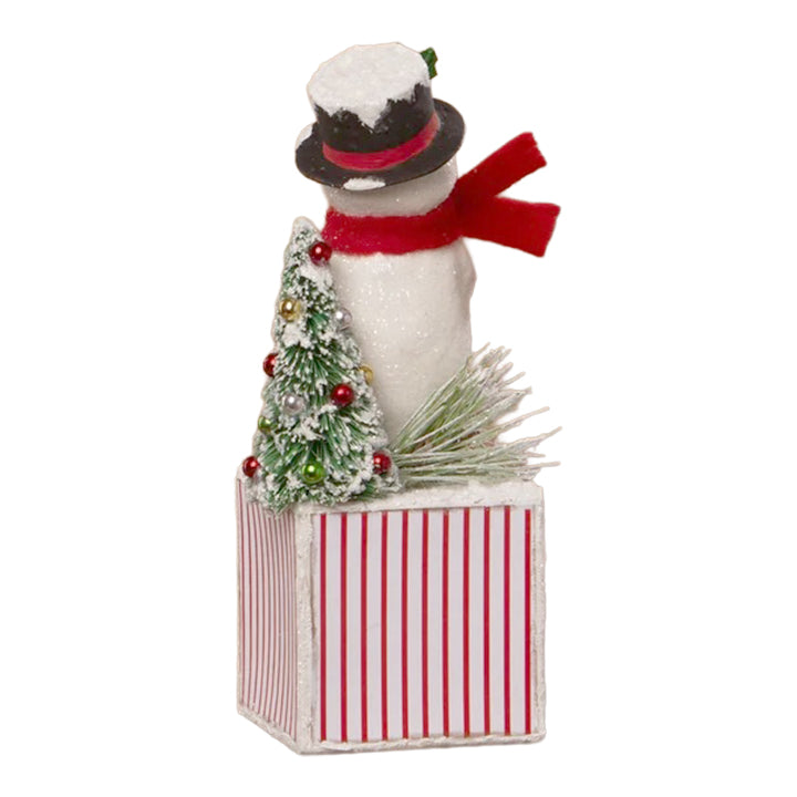 Michelle Allen by Bethany Lowe: Christmas Merry & Bright Snowman Figurine sparkle-castle