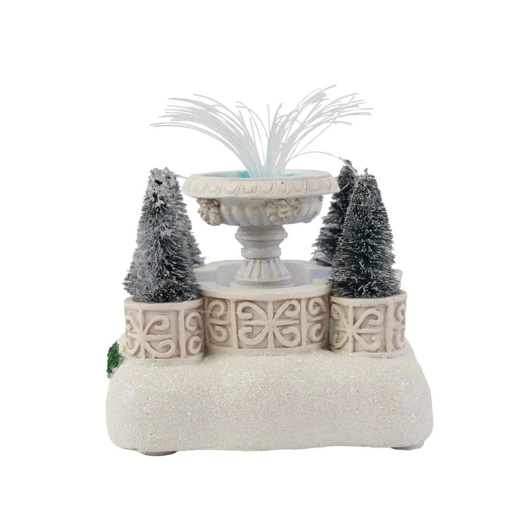 FG Square Christmas Village Accessory: Light Up Fountain sparkle-castle