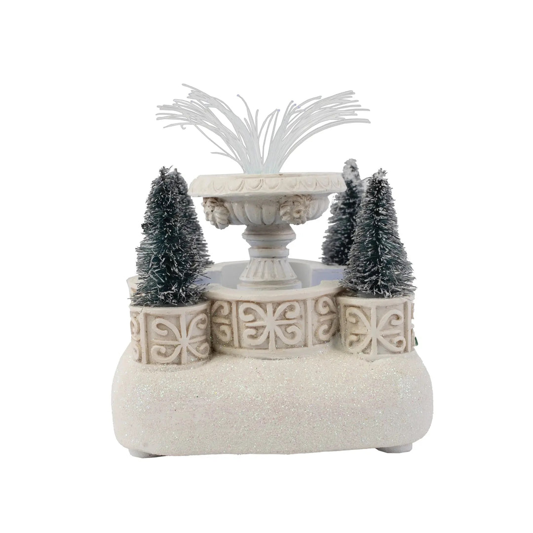 FG Square Christmas Village Accessory: Light Up Fountain sparkle-castle