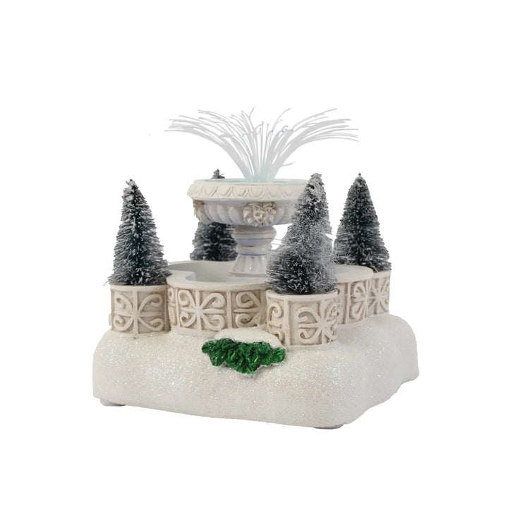 FG Square Christmas Village Accessory: Light Up Fountain sparkle-castle