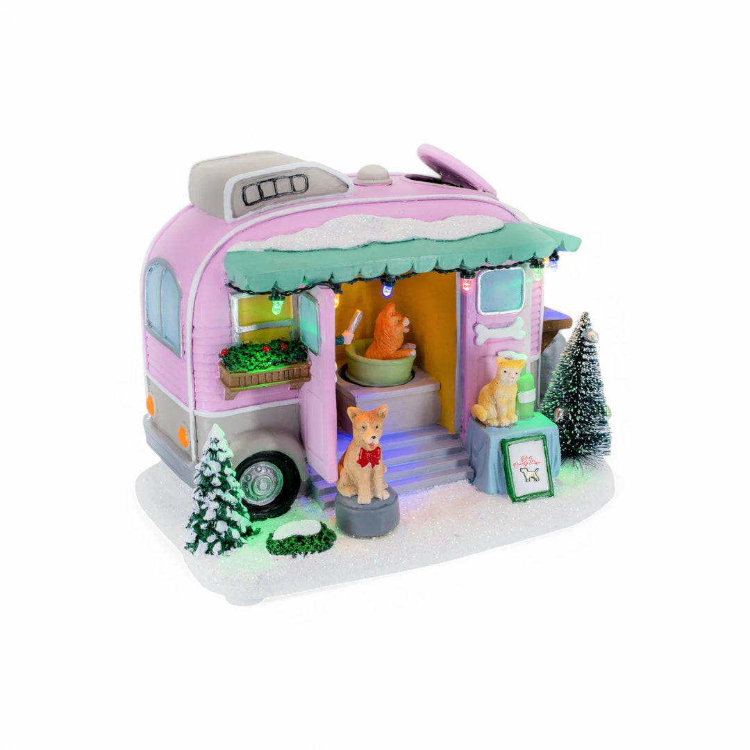 FG Square Christmas Village: Pet Grooming Trailer sparkle-castle