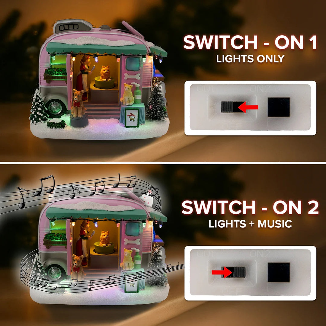 FG Square Christmas Village: Pet Grooming Trailer sparkle-castle