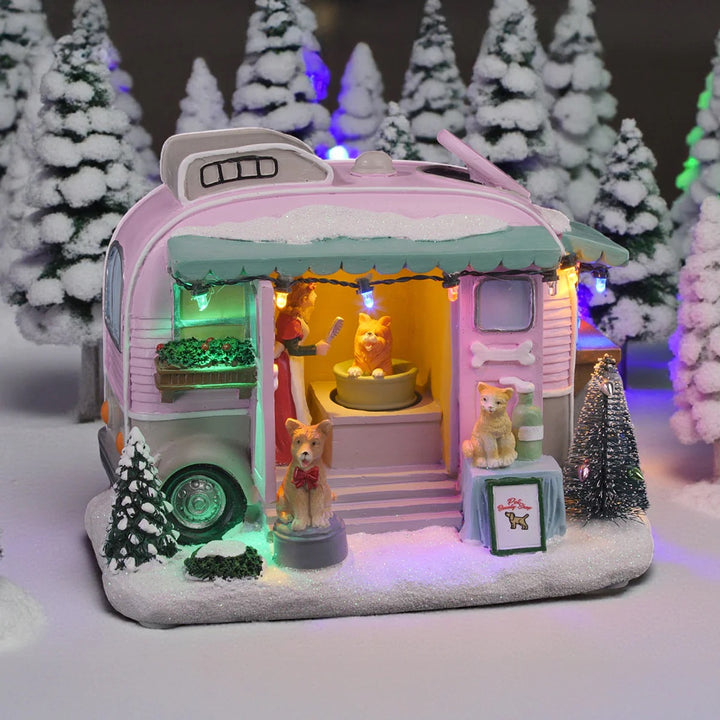 FG Square Christmas Village: Pet Grooming Trailer sparkle-castle